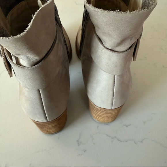 Paul Green Gray taupe suede leather zipper buckle ankle boots size: 7.5US/ 5UK - Picture 8 of 10